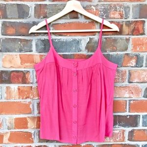 Fossil Blush Pink Tank Top Button Up Shirt M